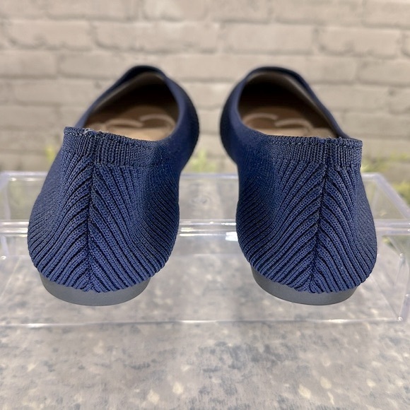 Navy Blue Round Toe Ribbed Stretch Knit Flex Comfort Flats - WMS 8M💙Like New💙 - Picture 6 of 10
